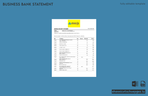 Beispielansicht eines Kontoauszugs der Bank Allahabad im Word- und PDF-Format